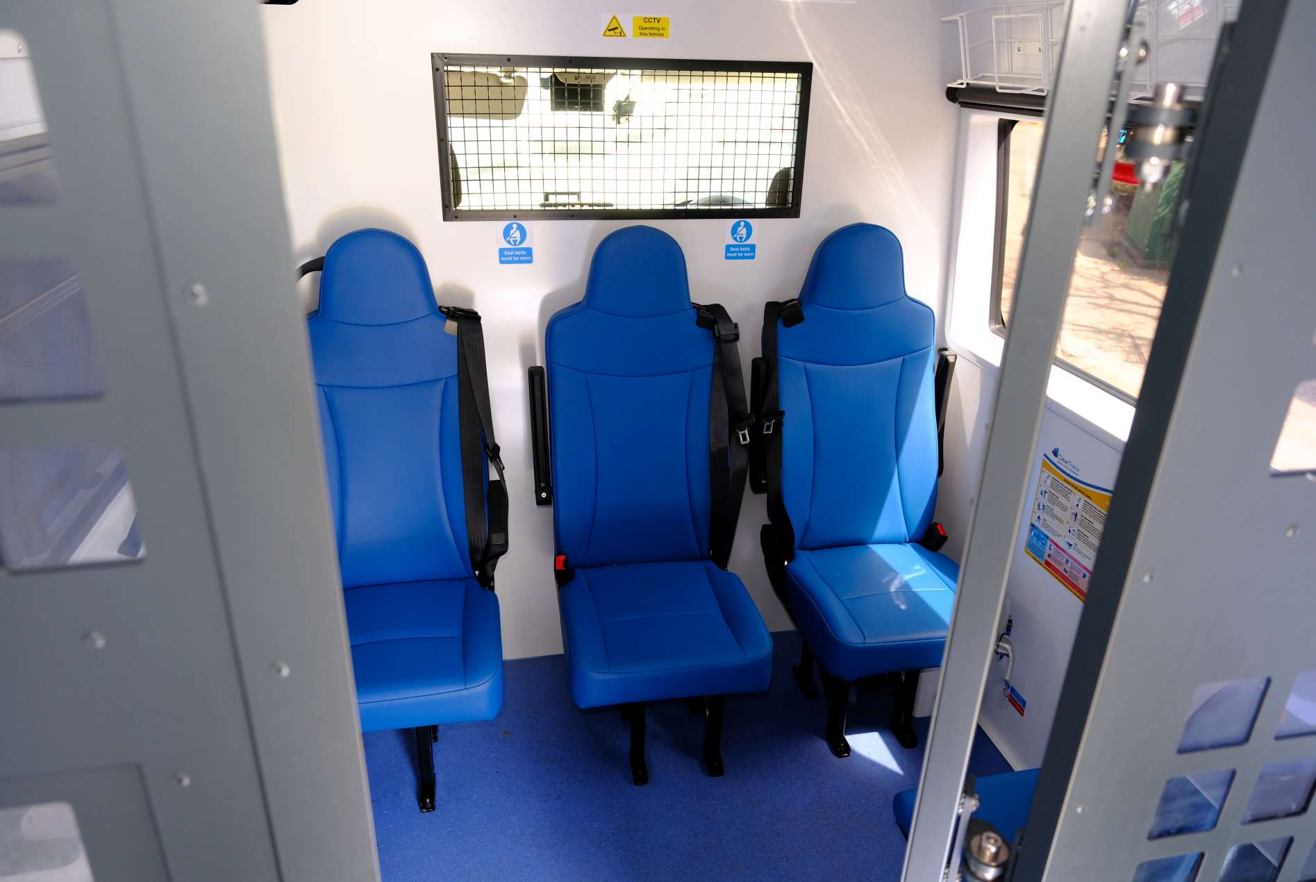 Interior of an MHSS secure transport vehicle